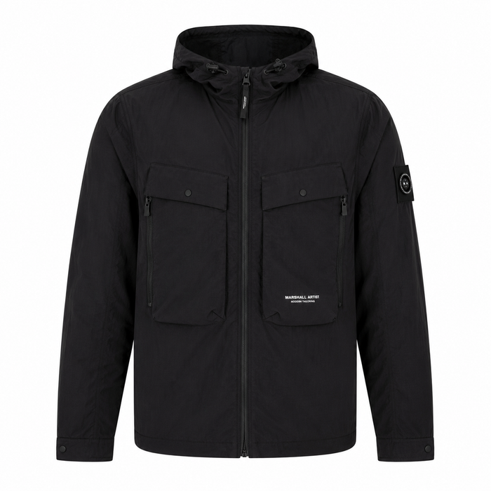 Marshall Artist Amerigo Hooded Overshirt Black
