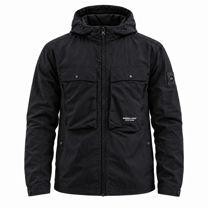 Marshall Artist Amerigo Hooded Overshirt Black