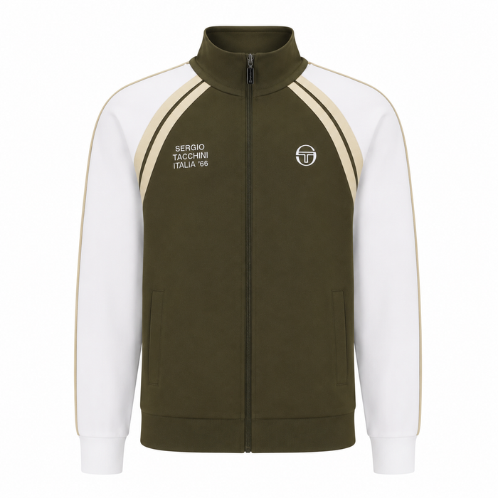 Sergio Tacchini Ghibli Davis Track Top Jacket Dark Olive/Gardenia/Mojave Desert