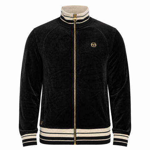 Sergio Tacchini Lazzari Velour Track Top Jacket Black