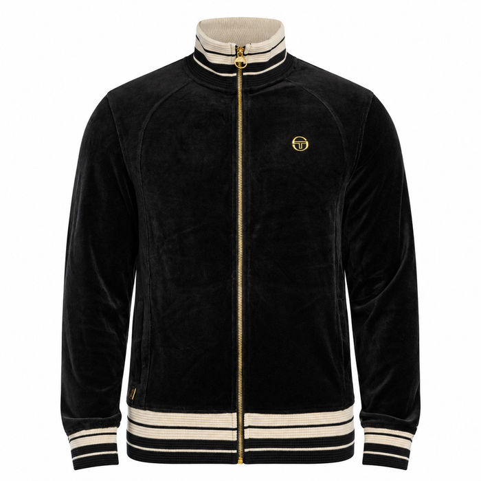 Sergio Tacchini Lazzari Velour Track Top Jacket Black