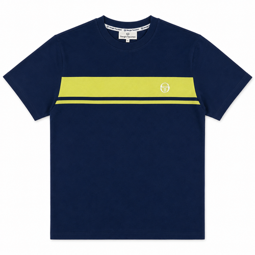 Sergio Tacchini Master Crew Neck T-Shirt Maritime Blue/Celery Green