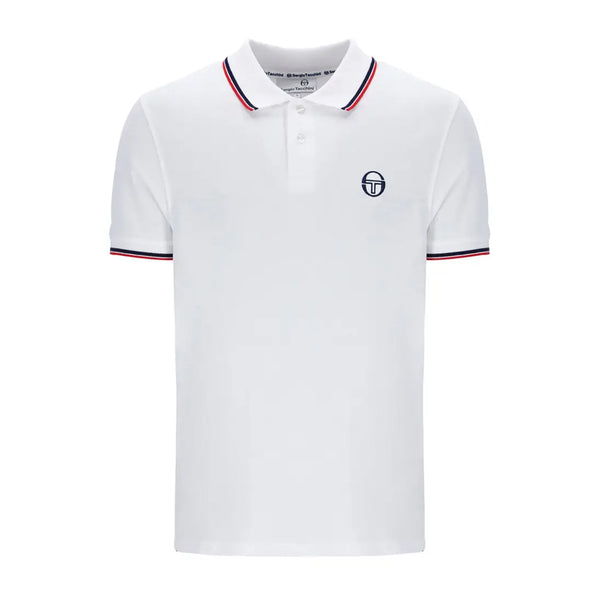 Sergio Tacchini 020 Twin Tipped Polo Shirt White/Black/Adrenaline Rush