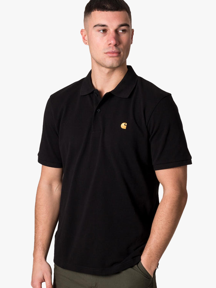 Carhartt WIP Chase Pique Polo Shirt - Black | Spiralseven