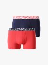 Emporio Armani 2 Pack Endurance Trunk Boxers - Red/Navy