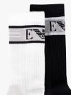 Emporio Armani 2 Pack Knitted Short Socks - White/Black