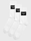 Emporio Armani 3 Pack Short Socks - White