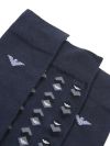 Emporio Armani Three Pack Knitted Socks Set - Navy Blue