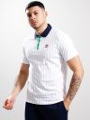 Fila Classic BB1 Stripe Polo Shirt - White/Fila Navy/Kelly Green