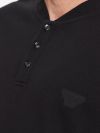 Emporio Armani Beach Grandad Collar Polo Shirt - Black