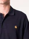 Carhartt WIP Chase Pique Polo Shirt - Dark Navy/Gold