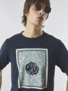 Pretty Green Eclipse Paisley Graphic T-Shirt - Navy