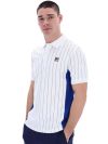 Fila Evo Pinstripe Polo Shirt - White/Bright Blue