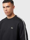 Lacoste Lettered Colour Block Sweatshirt - Black