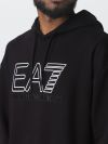 EA7 Emporio Armani Logo Series Embroidered Hoodie - Black