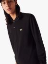 Lacoste Long Sleeve Ribbed Collar Polo Shirt - Black 