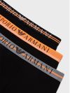 Emporio Armani 3 Pack Trunk Boxers - Black/Neon Orange