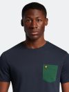 Lyle & Scott Contrast Pocket T-Shirt - Dark Navy/English Green