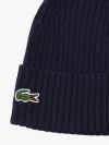 Lacoste Ribbed Wool Beanie - Navy