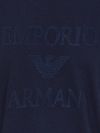  Emporio Armani Beach Textured Logo T-Shirt - Navy Blue