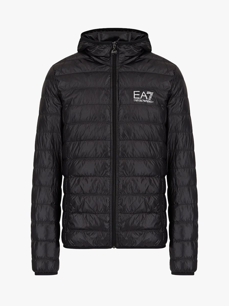 EA7 Emporio Armani Woven Down Jacket - Black/Silver