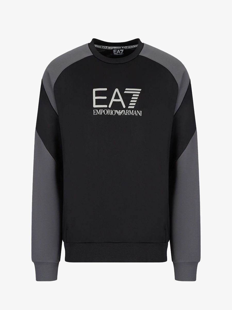 EA7 Emporio Armani Athletic Colour Block Sweatshirt - Black