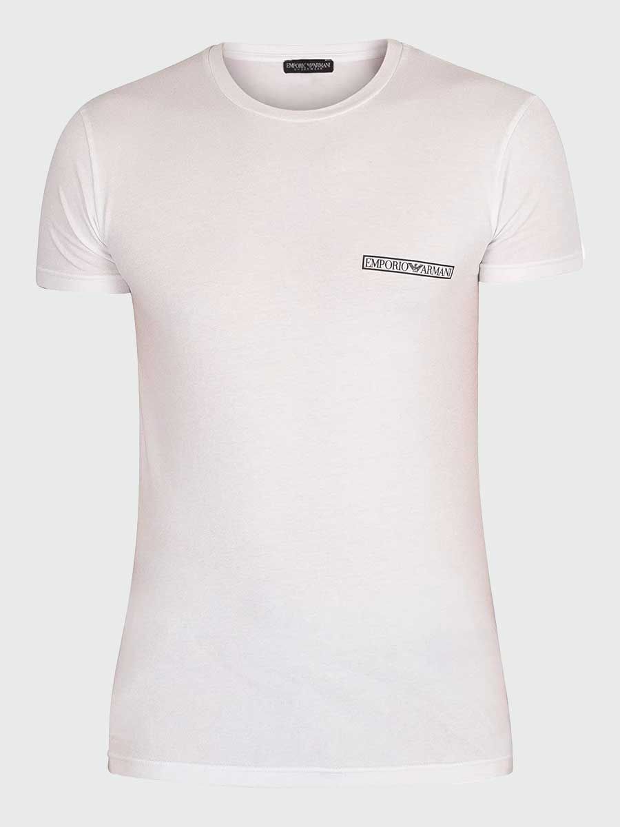 Emporio Armani Stretch Cotton Box Logo T-Shirt - White