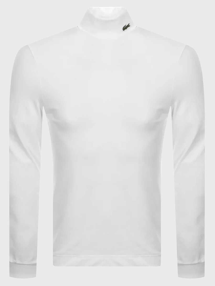 Lacoste Turtleneck Cotton Pique T-Shirt - White