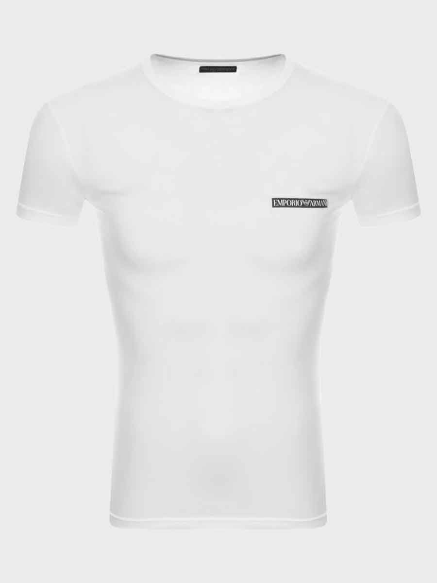 Emporio Armani Lounge Printed Strip Logo T-Shirt - White