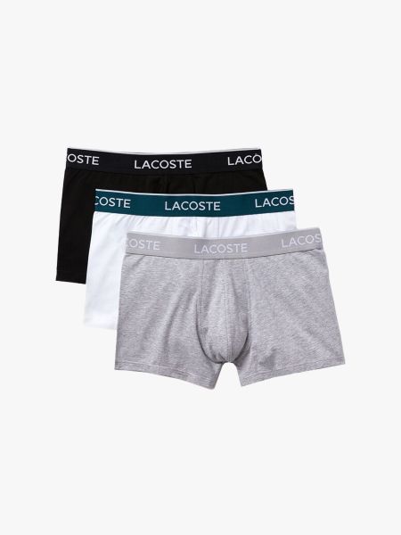 Lacoste 3 Pack Casual Trunks - Black/White/Grey