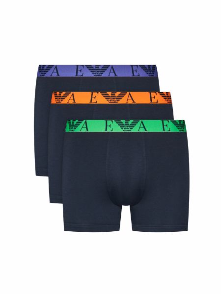 Emporio Armani Underwear Three Pack Logo Boxers - Navy/Fluorescent 