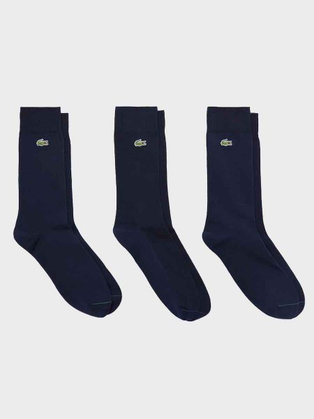 Lacoste Cotton Blend 3 Pack Socks - Navy Blue/Green