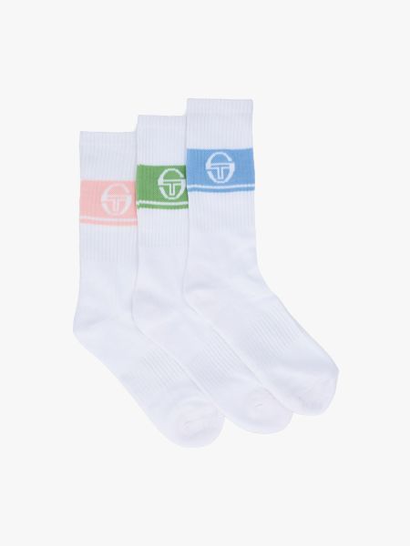 Sergio Tacchini Koos 3 Pack Sports Socks - White/Seashell Pink
