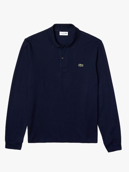 Lacoste Long Sleeve Ribbed Collar Polo Shirt - Navy