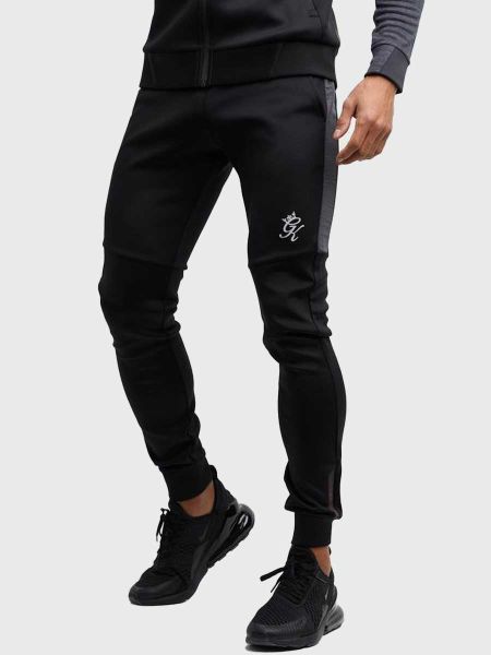 Gym King Core Plus Poly Tracksuit Bottoms - Black Marl/Charcoal Marl