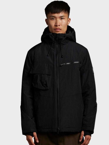 Lyle & Scott Casuals Wadded Dual Pocket Jacket with Face Guard - Black