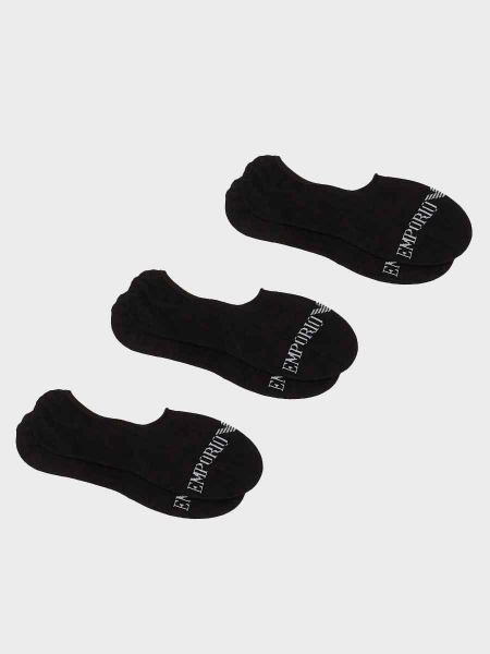 Emporio Armani 3 Pack Invisible Socks - Black