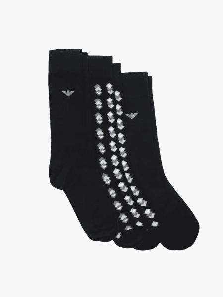 Emporio Armani Three Pack Knitted Socks Set - Black