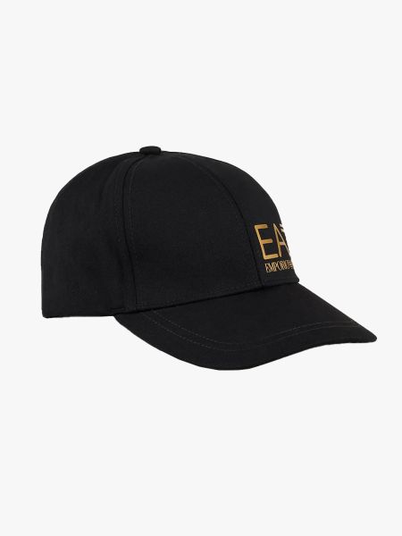EA7 Emporio Armani Cotton Baseball Cap - Black/Gold