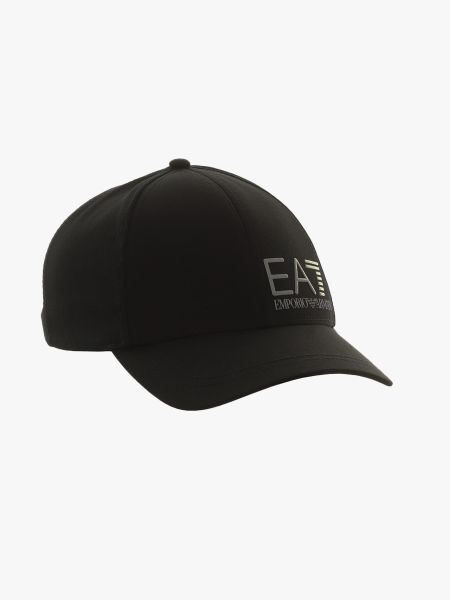 EA7 Emporio Armani Cotton Baseball Cap - Black/Silver
