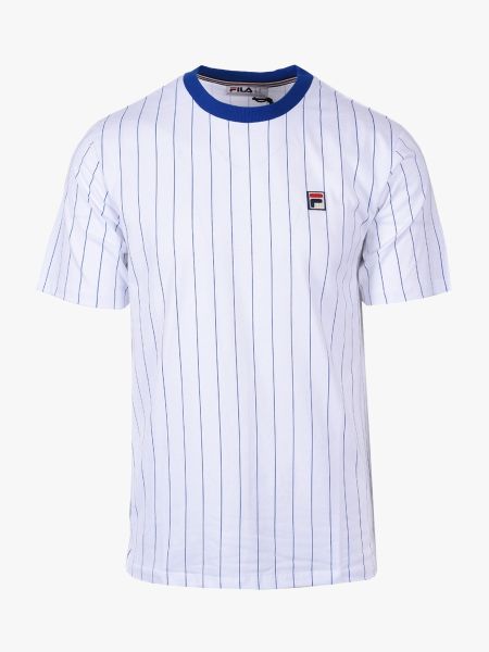 Fila Fionn Pinstripe T-Shirt - White/Bright Blue