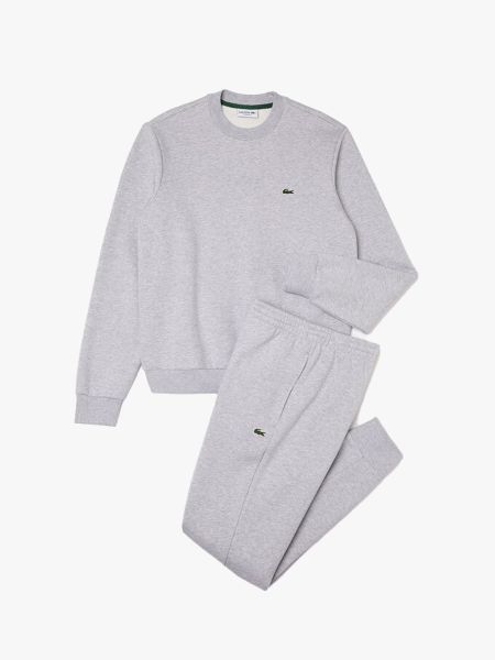 Lacoste Brushed Cotton Fleece Tracksuit - Silver Chine 