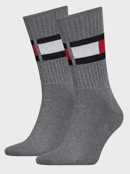 Tommy Hilfiger Colour Blocked Flag Socks - Middle Grey