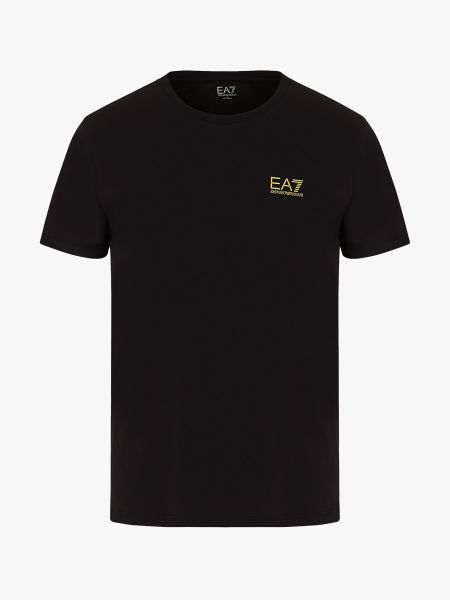 EA7 Emporio Armani Core Identity Gold Logo T-Shirt - Black
