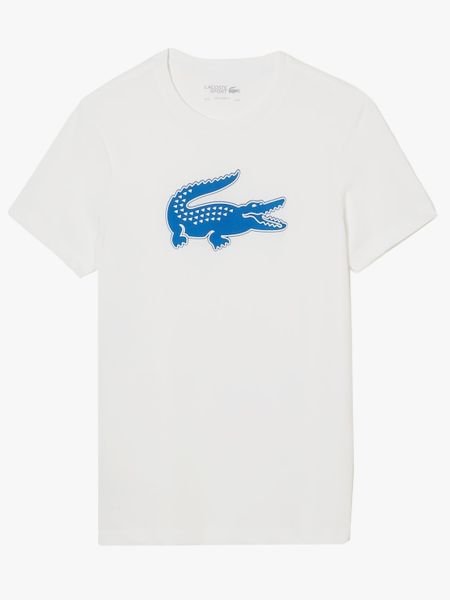 Lacoste Sport 3D Print Croc T-Shirt - White/Blue