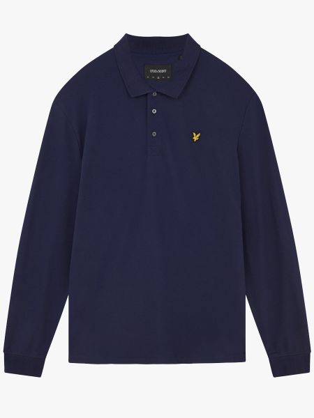 Lyle & Scott Plain L/S Polo Shirt - Navy