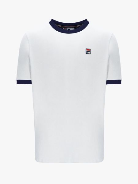 Fila SS Marconi Ringer T-Shirt - White/Fila Navy