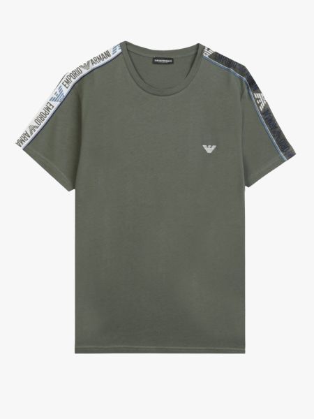 Emporio Armani Lounge Eagle Tape T-Shirt - Military Green