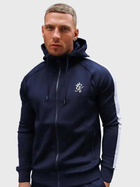 Gym King Basis Poly Tracksuit Top - Navy/White