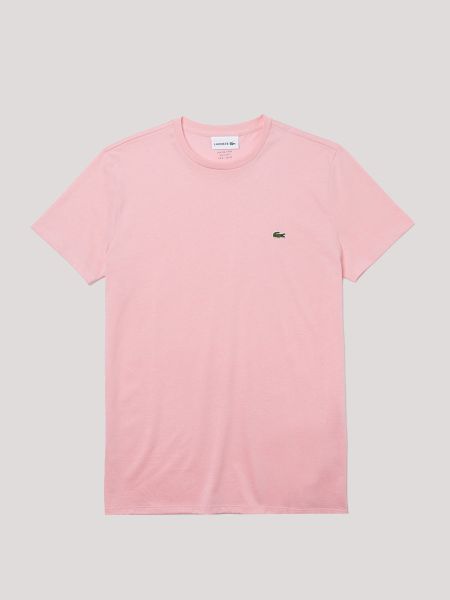 Lacoste Crew Neck Pima Cotton Jersey T-Shirt - Pink 